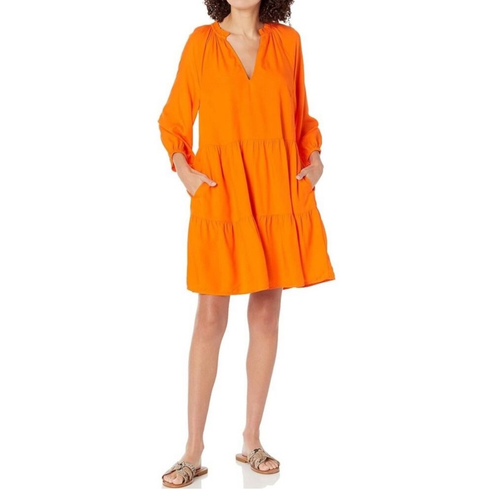 The Drop Caralyn Mirand Orange Mini Babydoll Dress